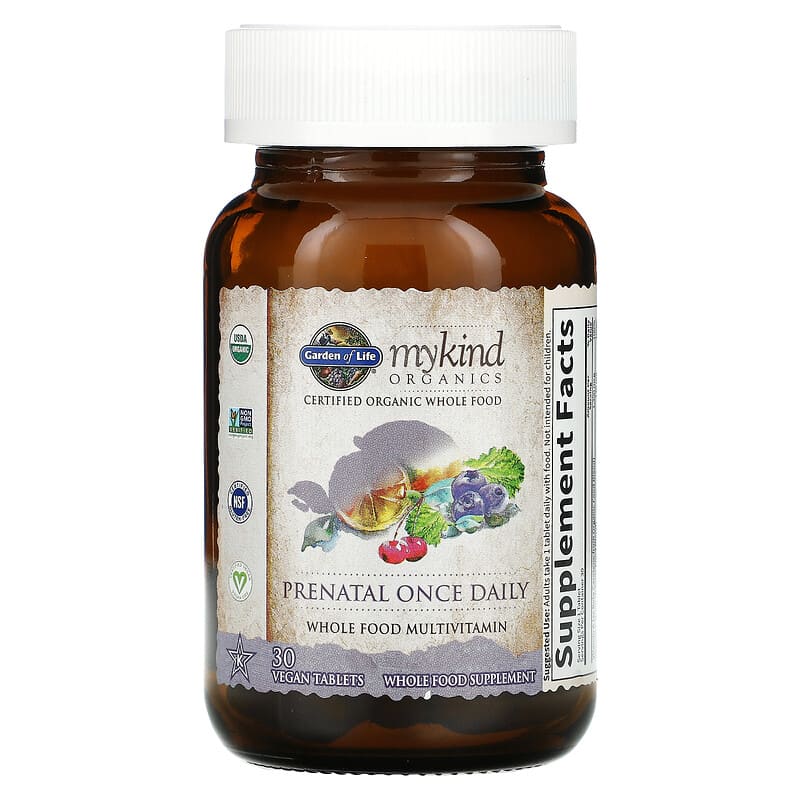 Garden of Life, MyKind Organics, Prenatal Once Daily, 30 Vegan Tablets 658010118569