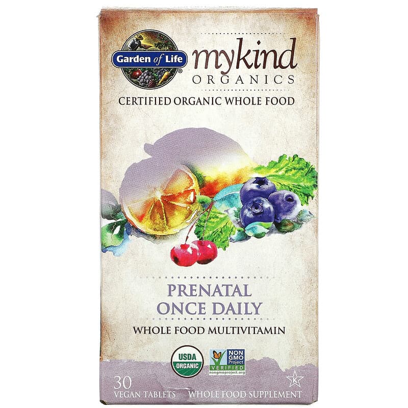 Garden of Life MyKind Organics Prenatal Once Daily 30 Vegan Tablets 658010118569