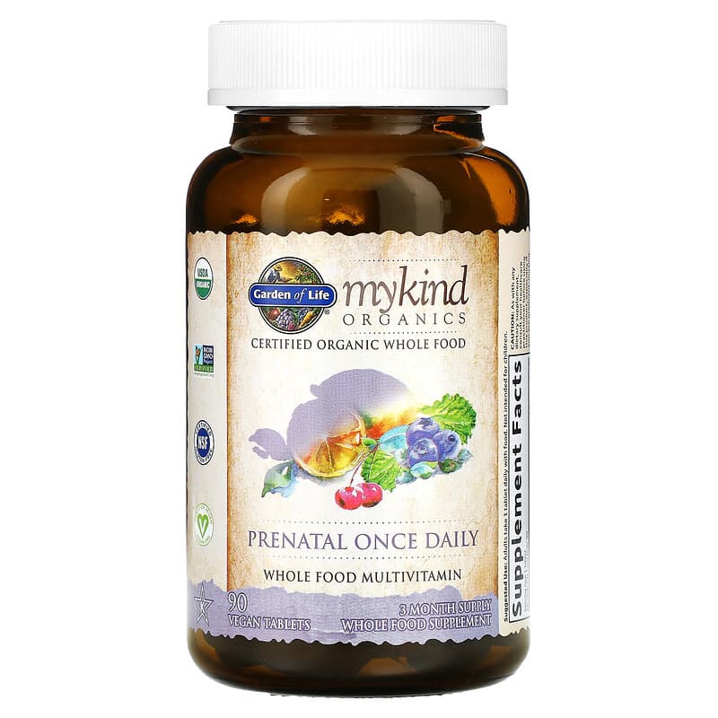 Garden of Life, MyKind Organics, Prenatal Once Daily, 90 Vegan Tablets 658010118576
