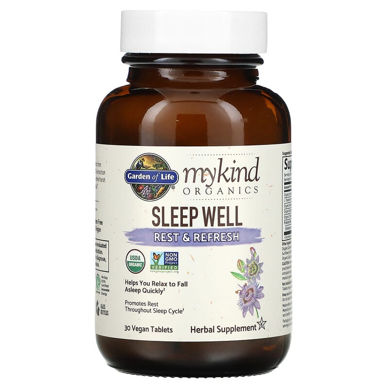 Garden of Life, MyKind Organics, Sleep Well, Rest & Refresh, 30 Vegan Tablets 658010121897