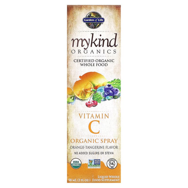 Garden of Life MyKind Organics Vitamin C Organic Spray Orange-Tangerine 2 fl oz (58 ml) 658010118590