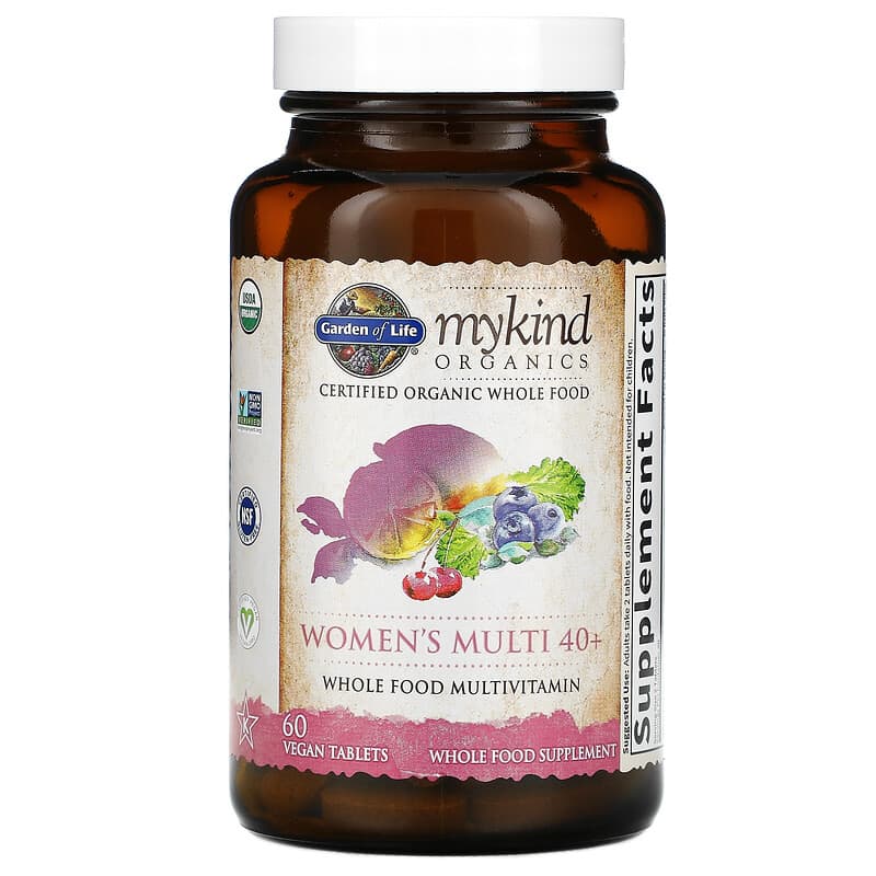 Garden of Life, MyKind Organics, Women's Multi 40+, 60 Vegan Tablets 658010117777