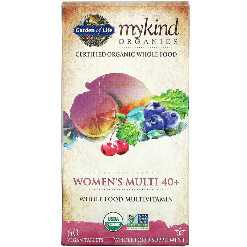 Garden of Life MyKind Organics Women's Multi 40+ 60 Vegan Tablets 658010117777