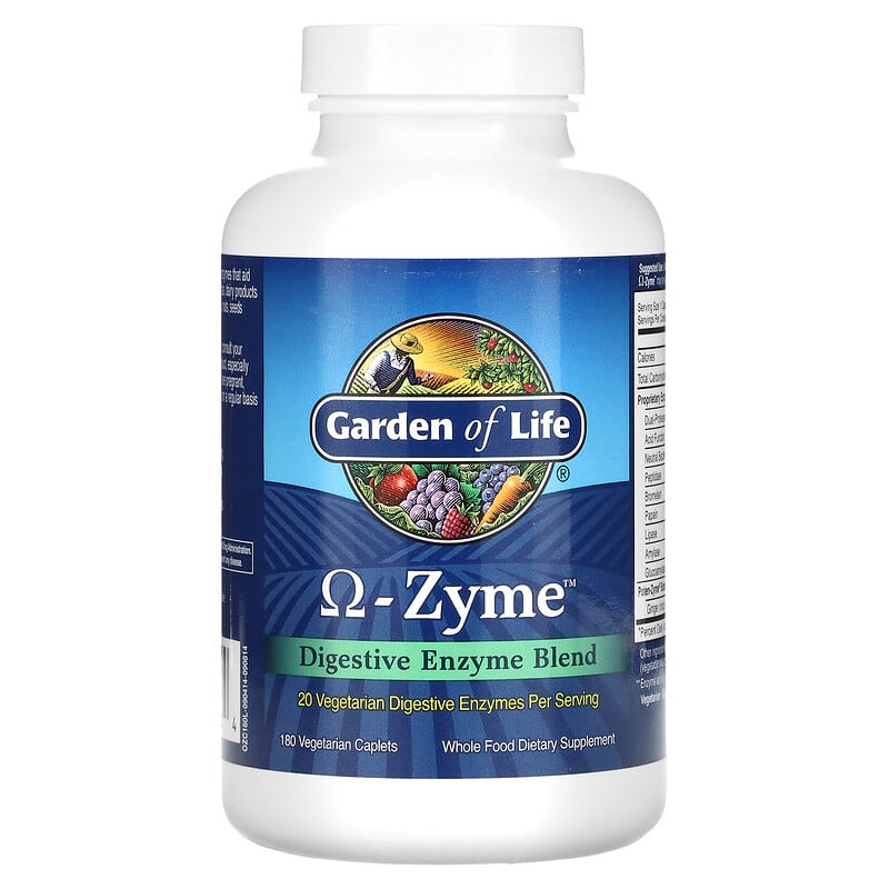 Garden of Life O-Zyme Digestive Enzyme Blend 180 Vegetarian Caplets 658010112024