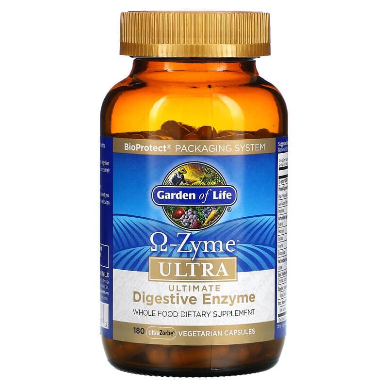 Garden of Life, O-Zyme Ultra, Ultimate Digestive Enzyme Blend, 180 UltraZorbe Vegetarian Capsules 658010113373
