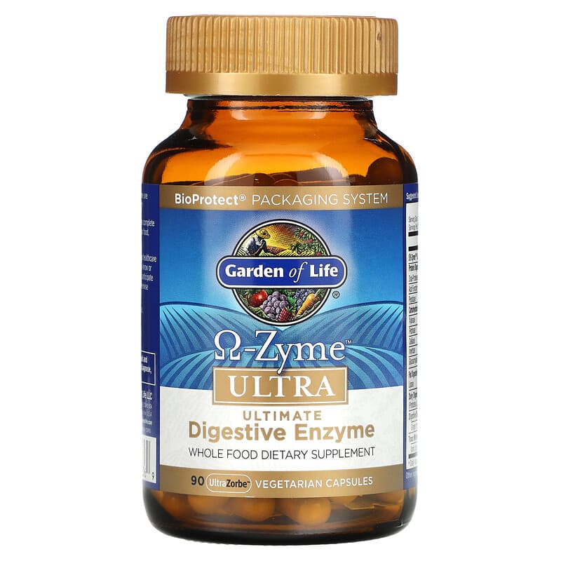 Garden of Life, O-Zyme Ultra, Ultimate Digestive Enzyme Blend, 90 UltraZorbe Vegetarian Capsules 658010112369