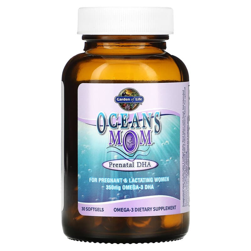 Garden of Life, Oceans Mom, Prenatal DHA, Strawberry, 350 mg, 30 Softgels 658010113953