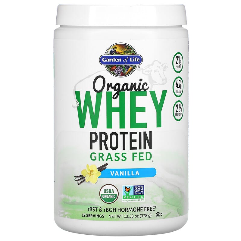 Garden of Life Organic Whey Protein Grass-Fed Vanilla 13.33 oz (378 g) 658010121262