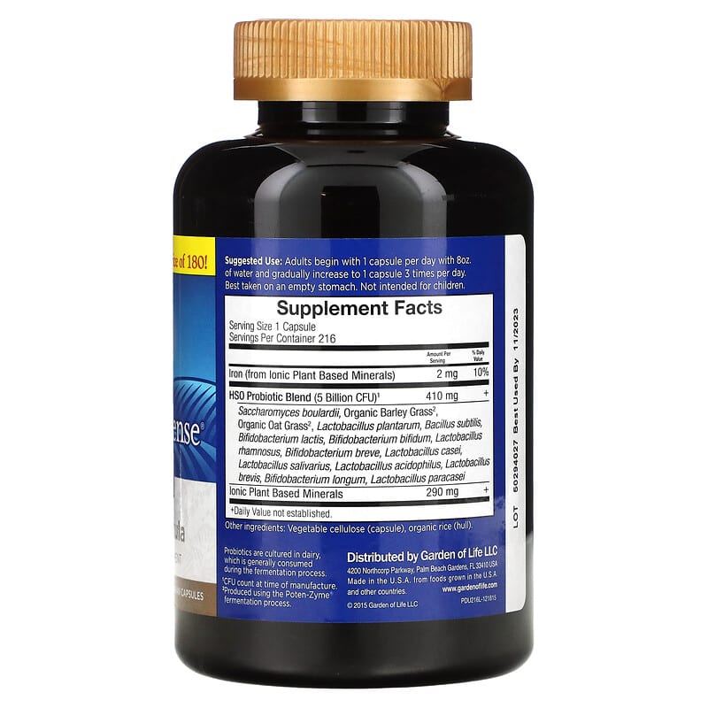 Garden of Life, Primal Defense, Ultra, Ultimate Probiotic Formula, 216 UltraZorbe Vegetarian Capsules 658010114103