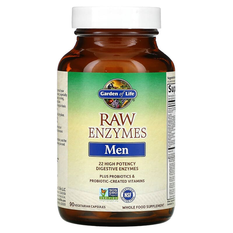Garden of Life, RAW Enzymes, Men, 90 Vegetarian Capsules 658010115612