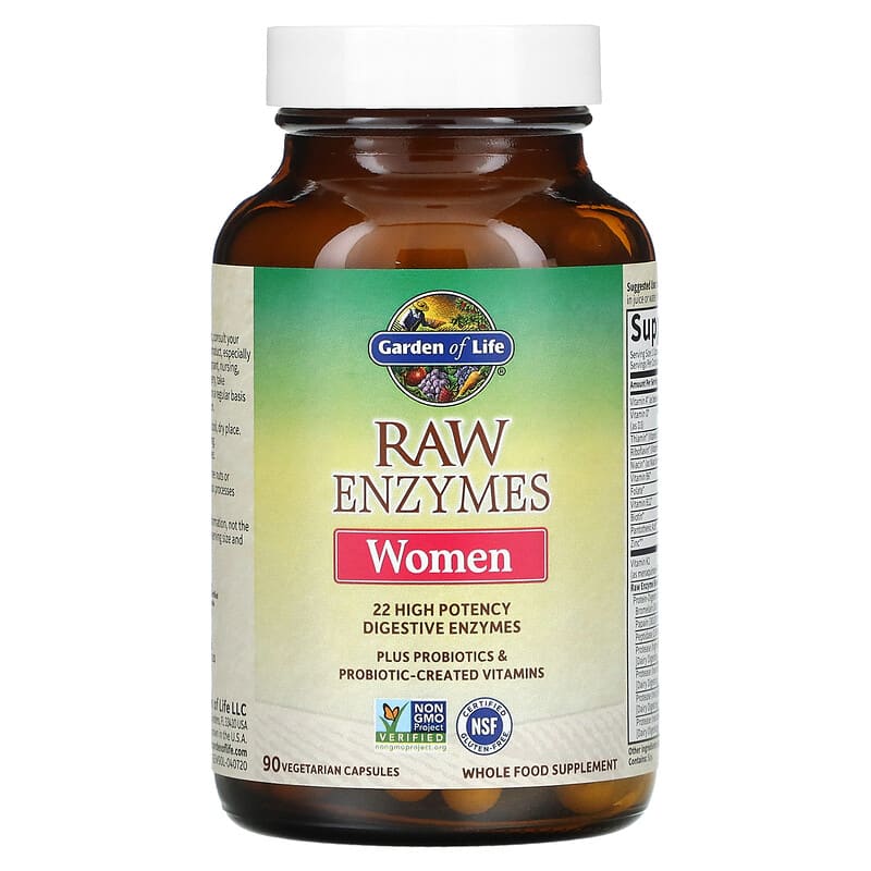 Garden of Life, RAW Enzymes, Women, 90 Vegetarian Capsules 658010115636