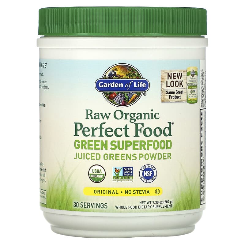 Garden of Life RAW Organic Perfect Food Green Superfood Original 7.3 oz (207 g) 658010114059