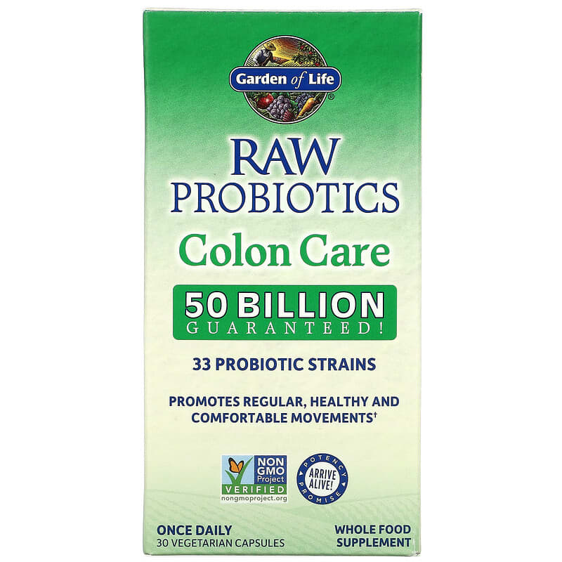 Garden of Life RAW Probiotics Colon Care 30 Vegetarian Capsules 658010116657