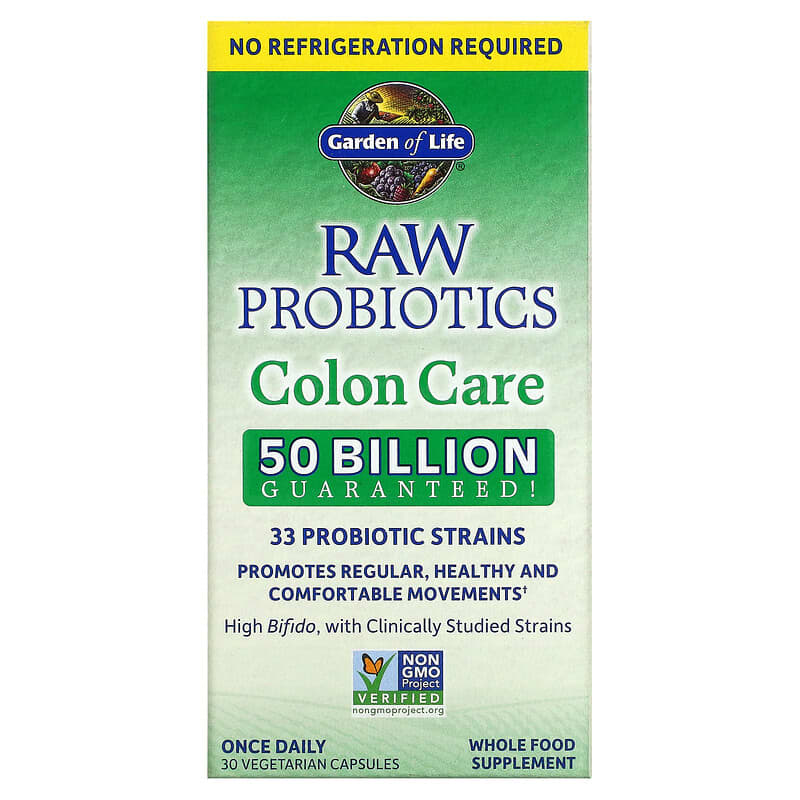 Garden of Life RAW Probiotics Colon Care 30 Vegetarian Capsules 658010123327