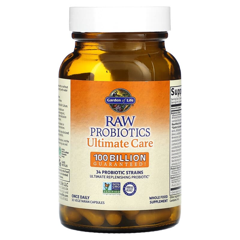 Garden of Life, RAW Probiotics, Ultimate Care, 30 Vegetarian Capsules 658010116640