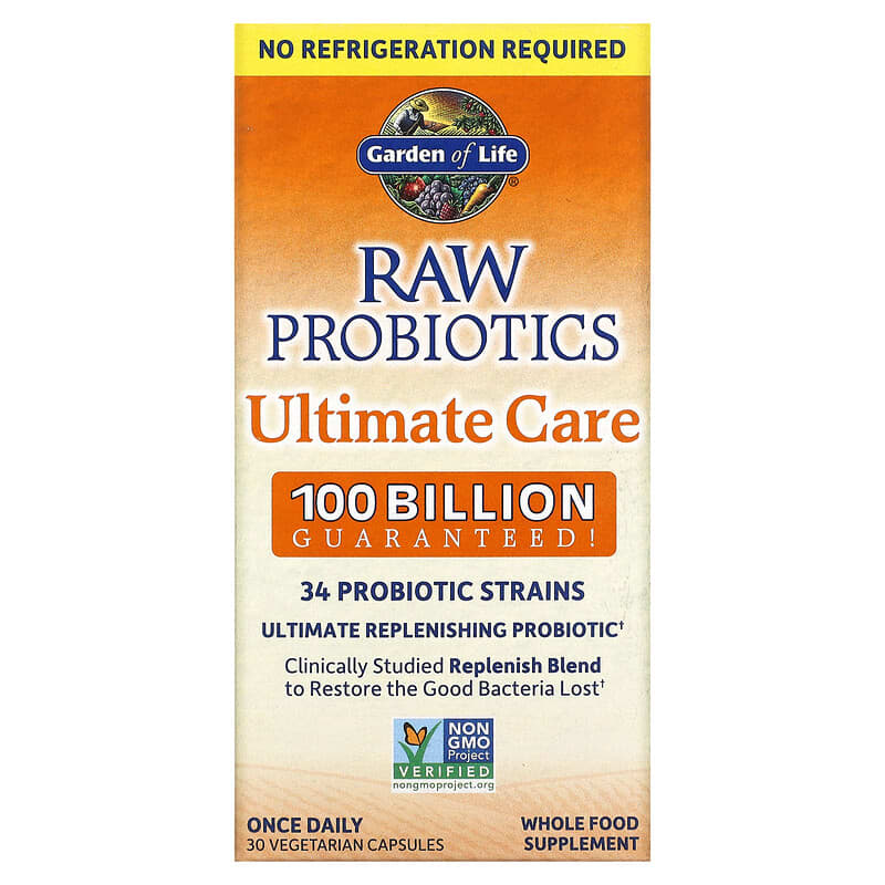 Garden of Life RAW Probiotics Ultimate Care 30 Vegetarian Capsules 658010123334