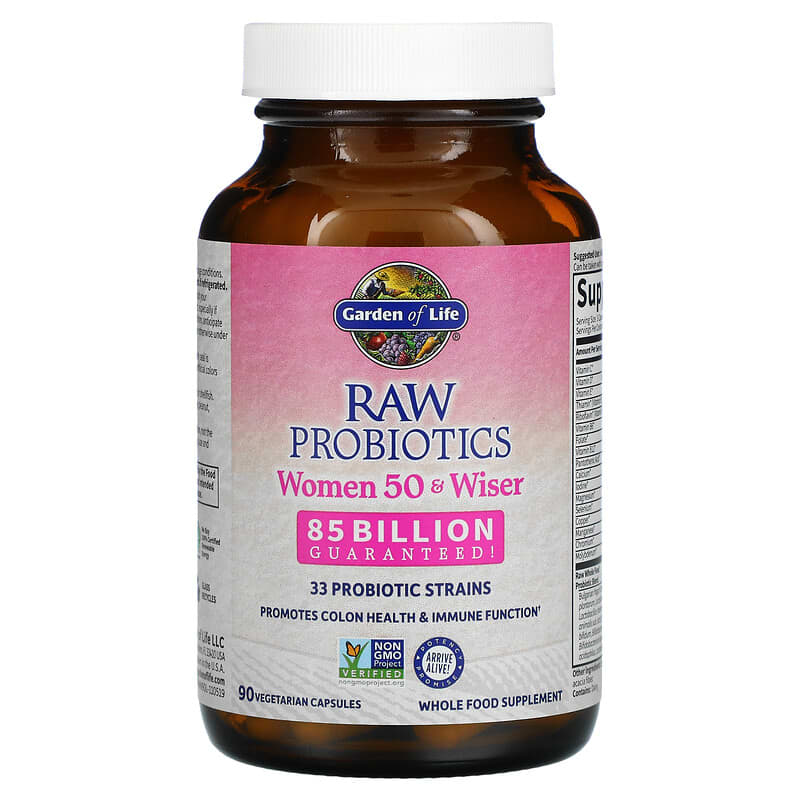 Garden of Life, RAW Probiotics, Women 50 & Wiser, 85 Billion , 90 Vegetarian Capsules 658010115681