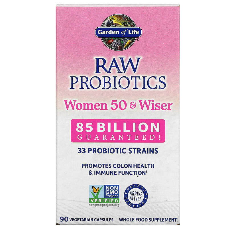 Garden of Life RAW Probiotics Women 50 & Wiser 85 Billion  90 Vegetarian Capsules 658010115681