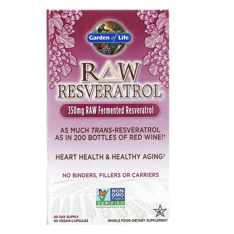Garden of Life RAW Resveratrol 350 mg 60 Vegan Capsules 658010115919
