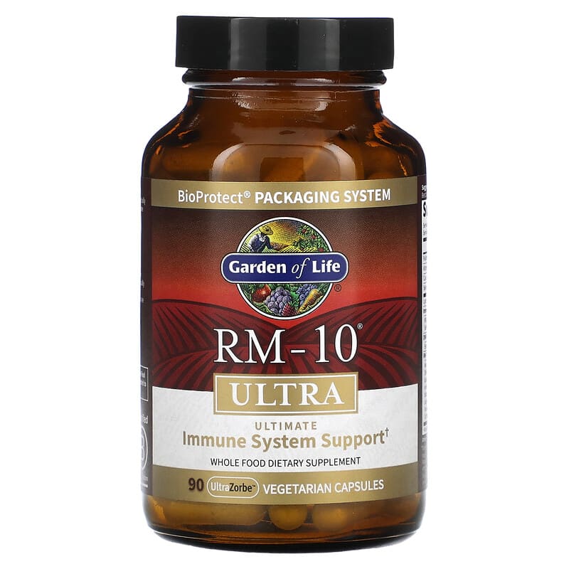 Garden of Life, RM-10 Ultra, Ultimate Immune System Support, 90 UltraZorbe Vegetarian Capsules 658010112550