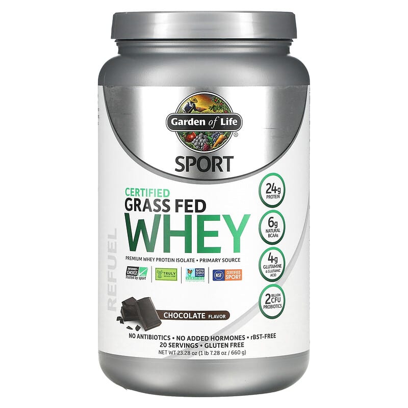 Garden of Life Sport Certified Grass Fed Whey Chocolate 23.28 oz (660 g) 658010120623