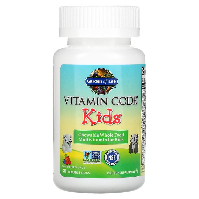 Garden of Life, Vitamin Code, Kids, Chewable Whole Food Multivitamin, Cherry Berry, 30 Chewable Bears 658010114394