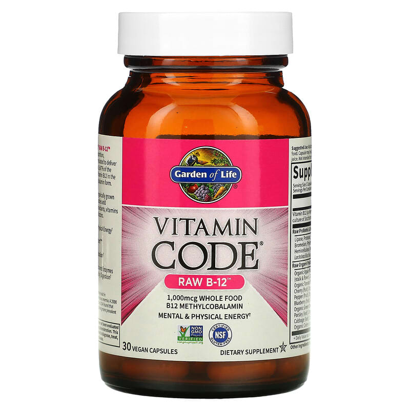 Garden of Life, Vitamin Code, RAW B-12, 30 Vegan Capsules 658010113793