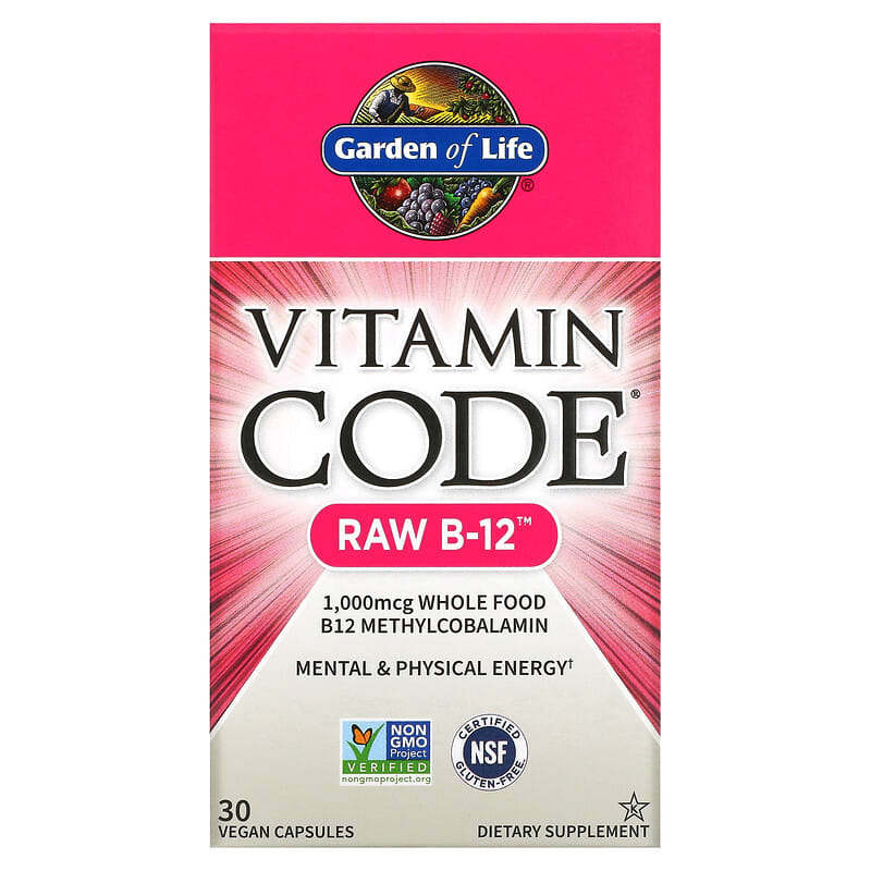 Garden of Life Vitamin Code RAW B-12 30 Vegan Capsules 658010113793