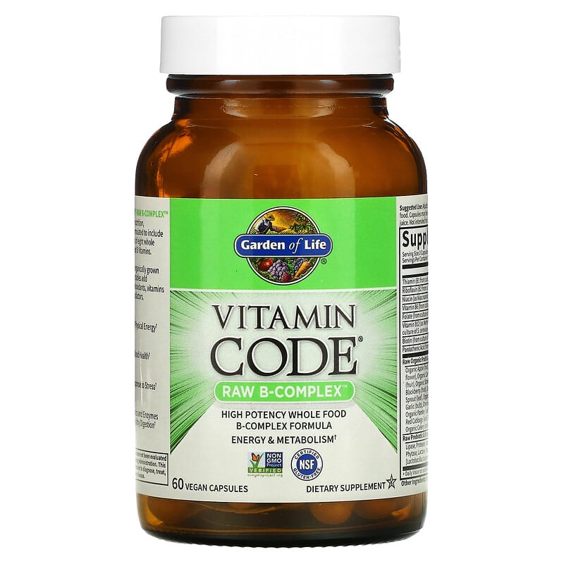 Garden of Life, Vitamin Code, RAW B-Complex, 60 Vegan Capsules 658010113809