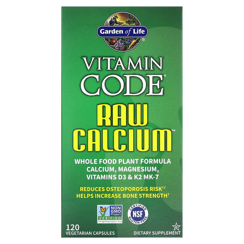 Garden of Life Vitamin Code RAW Calcium 120 Vegetarian Capsules 658010113908