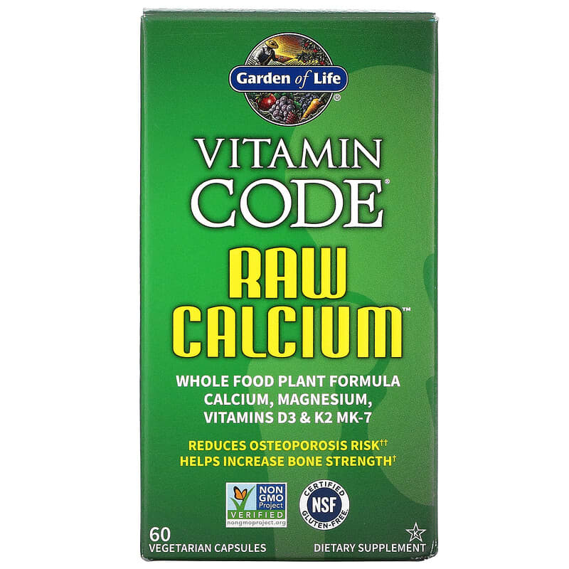 Garden of Life Vitamin Code RAW Calcium 60 Vegetarian Capsules 658010113915