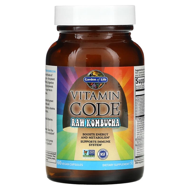 Garden of Life, Vitamin Code, RAW Kombucha, 60 Vegan Capsules 658010113939