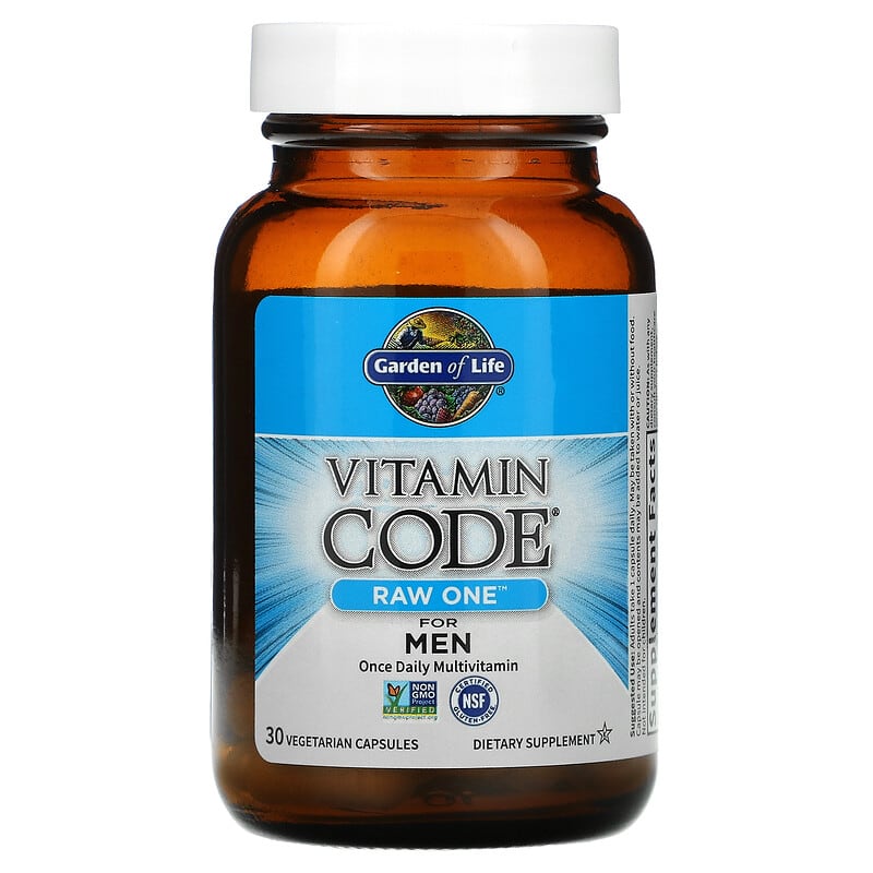 Garden of Life, Vitamin Code, Raw One For Men Once Daily Multivitamin, 30 Vegetarian Capsules 658010114493