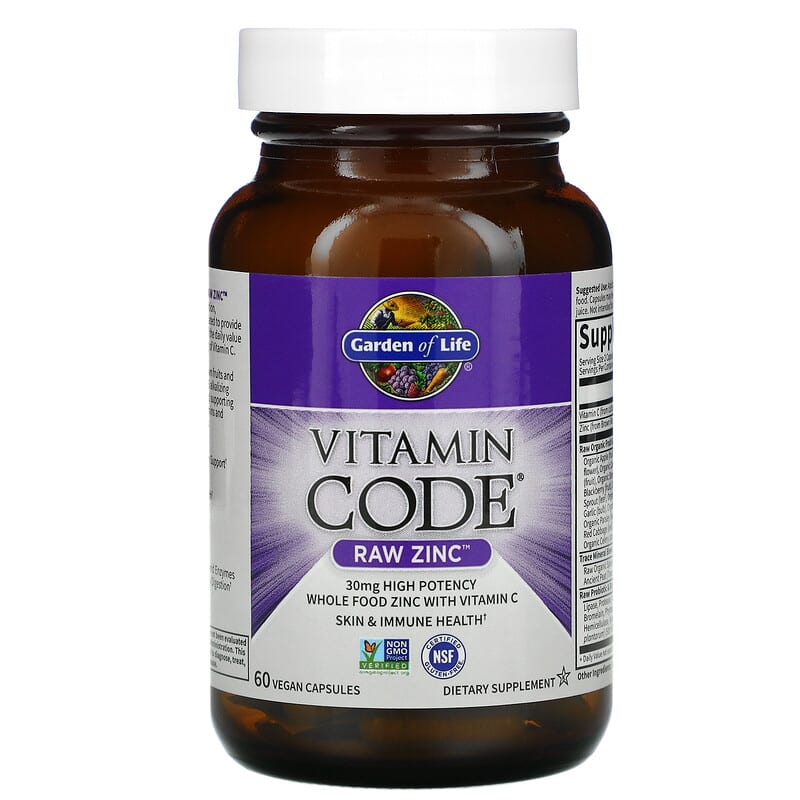 Garden of Life, Vitamin Code, RAW Zinc, 60 Vegan Capsules 658010116527