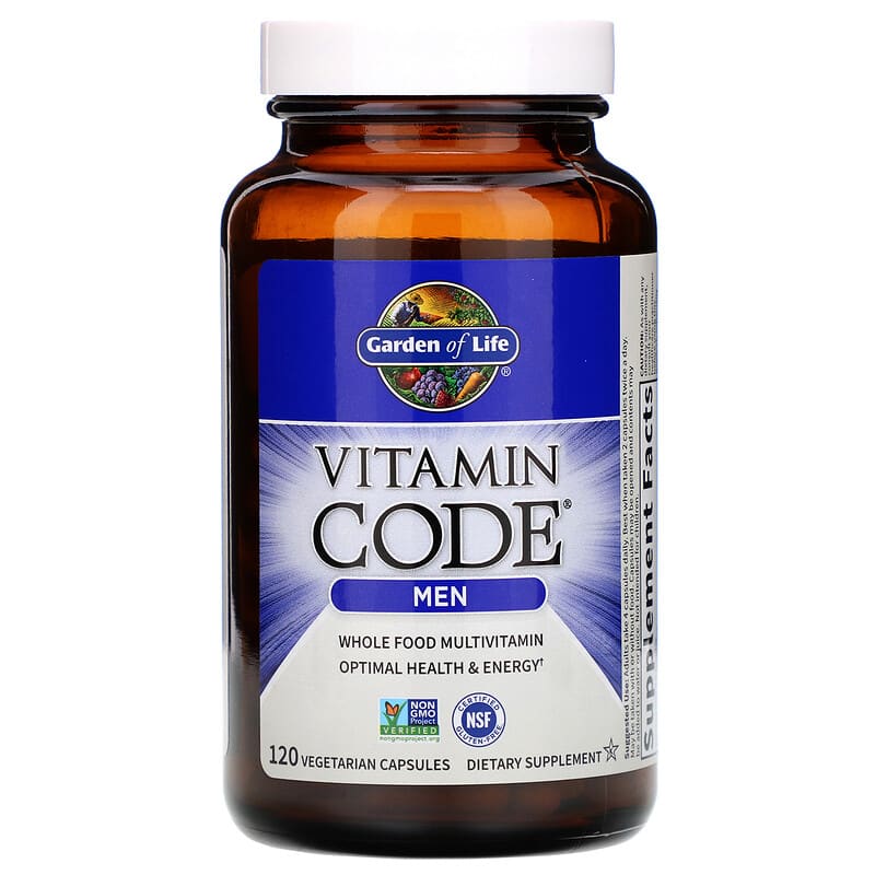 Garden of Life, Vitamin Code, Whole Food Multivitamin for Men, 120 Vegetarian Capsules 658010113687