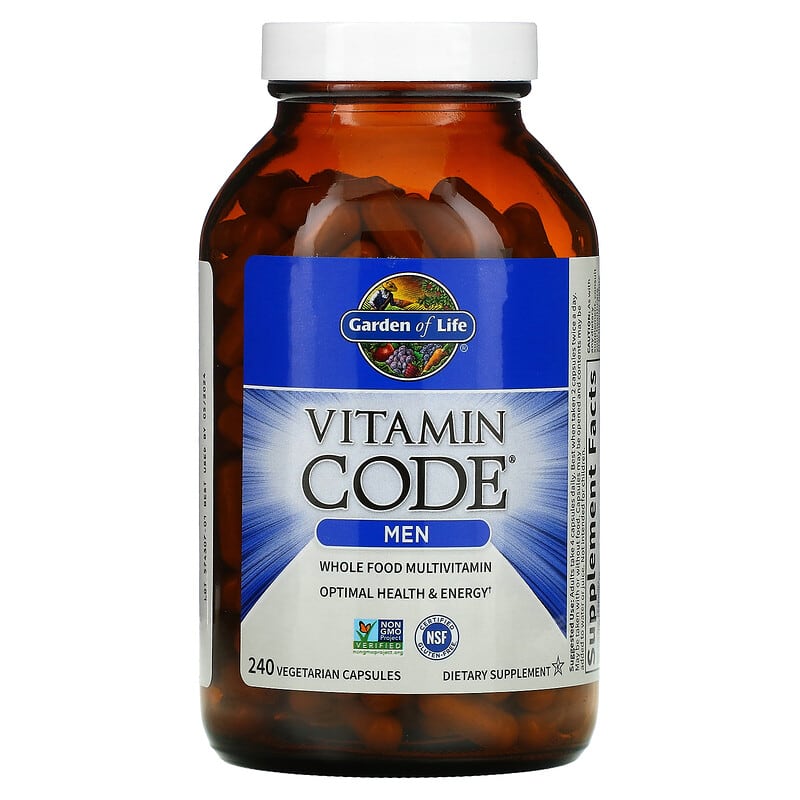 Garden of Life, Vitamin Code, Whole Food Multivitamin for Men, 240 Vegetarian Capsules 658010114196