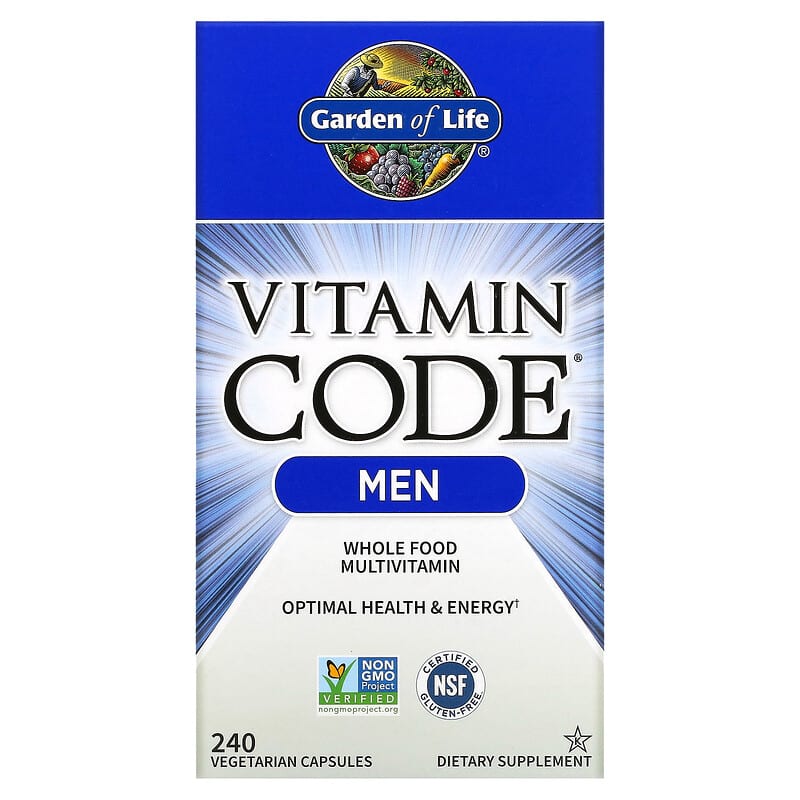 Garden of Life Vitamin Code Whole Food Multivitamin for Men 240 Vegetarian Capsules 658010114196