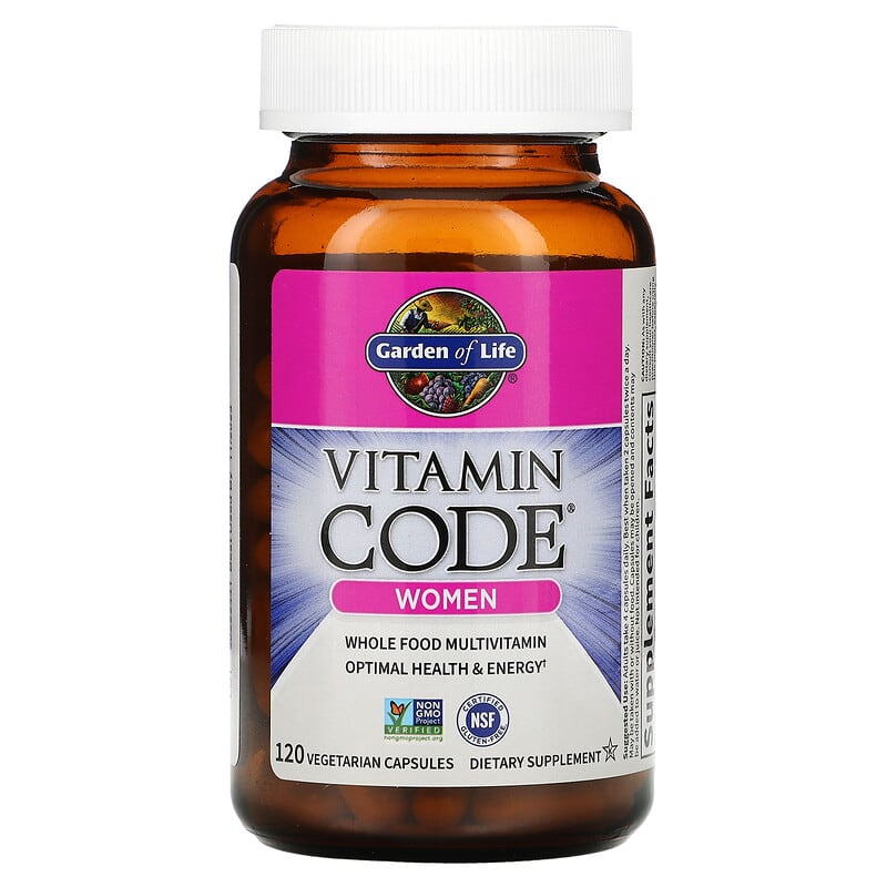 Garden of Life, Vitamin Code, Whole Food Multivitamin for Women, 120 Vegetarian Capsules 658010113663