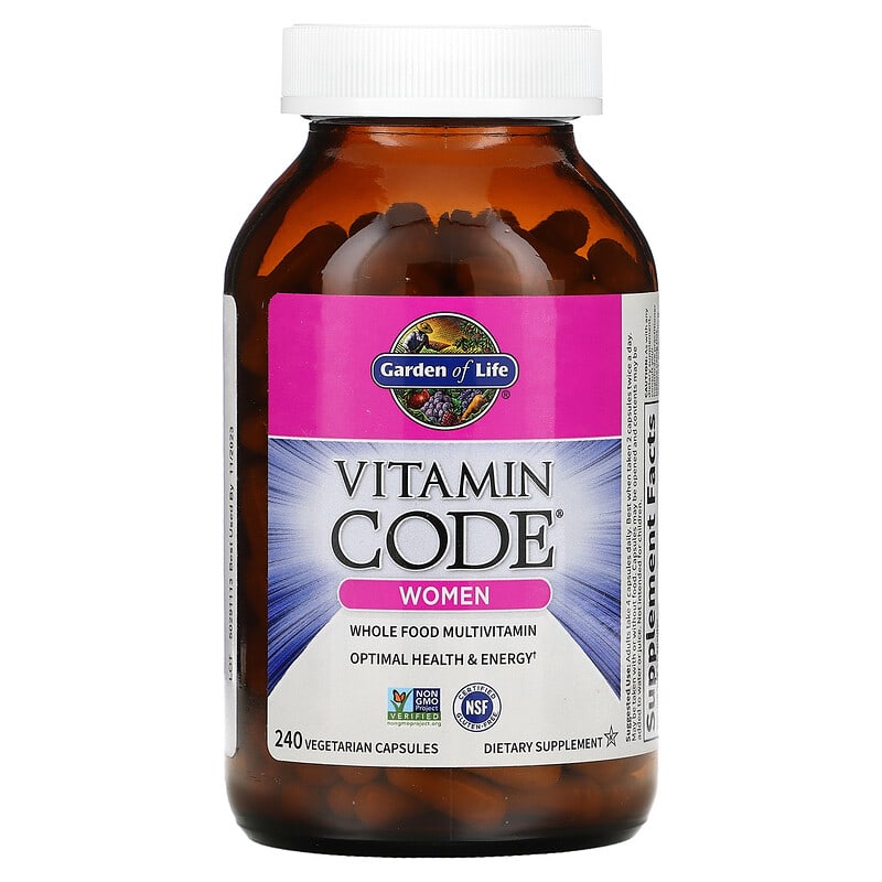 Garden of Life, Vitamin Code, Whole Food Multivitamin for Women, 240 Vegetarian Capsules 658010114172