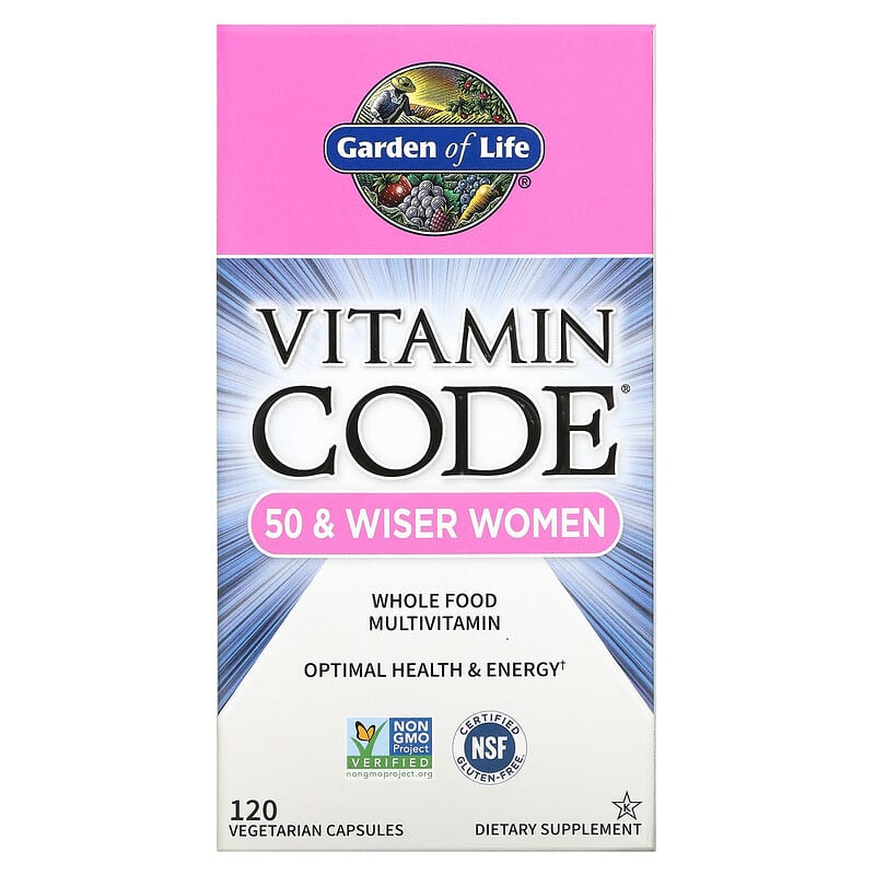 Garden of Life Vitamin Code Whole Food Multivitamin for Women 50 & Wiser 120 Vegetarian Capsules 658010113670