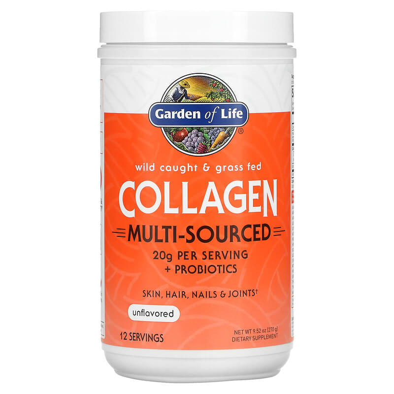 Garden of Life Wild Caught & Grass Fed Collagen Multi-Sourced Unflavored 9.52 oz (270 g) 658010130752