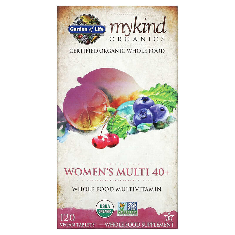 Garden of Life Women's Multi 40+ Whole Food Multivitamin 120 Vegan Tablets 658010117784