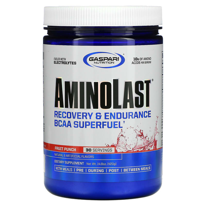 Gaspari Nutrition Aminolast Recovery & Endurance BCAA Superfuel Fruit Punch 14.8 oz (420 g) 646511020337