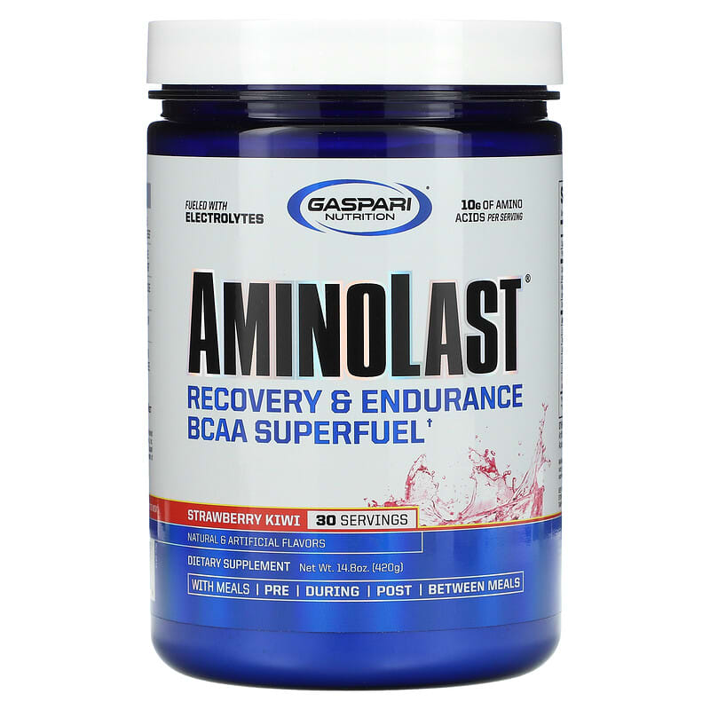 Gaspari Nutrition Aminolast Recovery & Endurance BCAA Superfuel Strawberry Kiwi 14.8 oz (420 g) 646511008434
