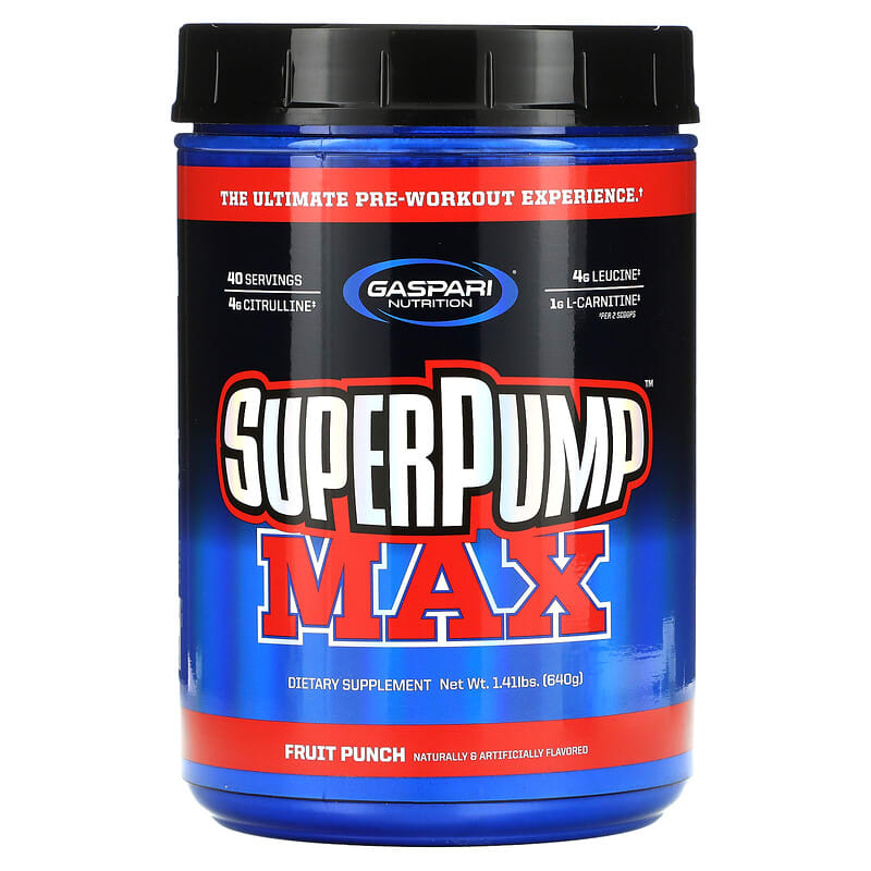 Gaspari Nutrition SuperPump Max Fruit Punch 1.41 lbs (640 g) 646511007222