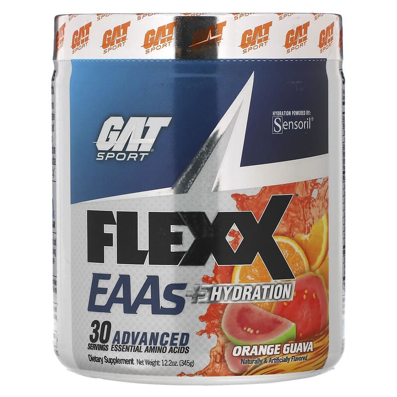 GAT Flexx EAAs + Hydration Orange Guava 12.2 oz (345 g) 816170022472