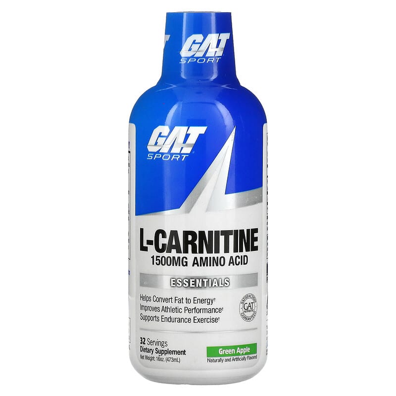GAT L-Carnitine Amino Acid Green Apple 1,500 mg 16 oz (473 ml) 859613000446