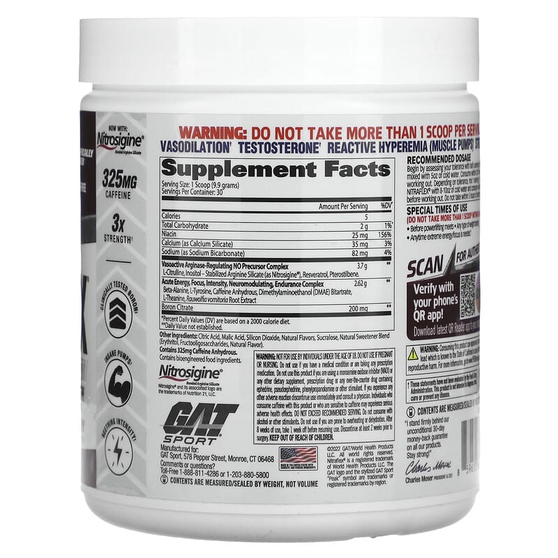 GAT, Sport, NITRAFLEX, Black Cherry, 10.5 oz (297 g) 859613647009