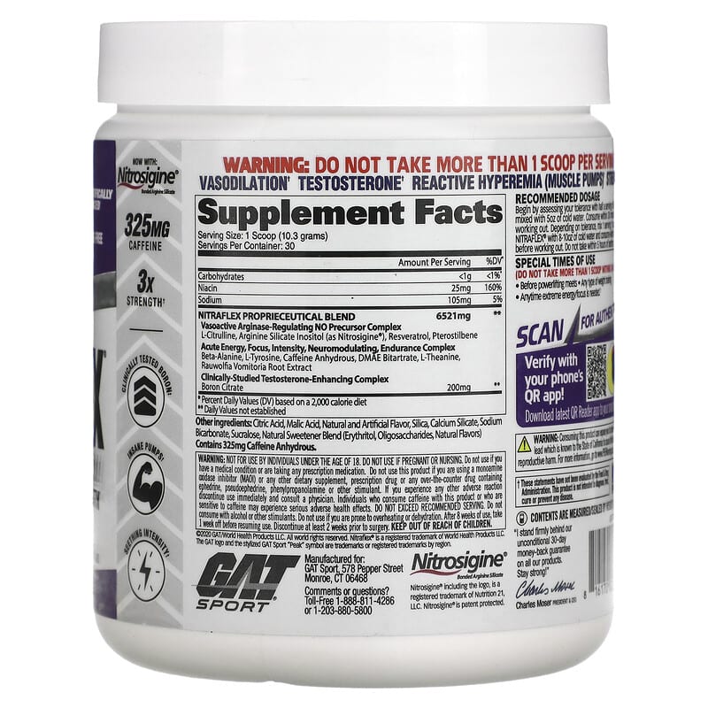 GAT, Sport, NITRAFLEX, Grape, 10.9 oz (309 g) 816170022144
