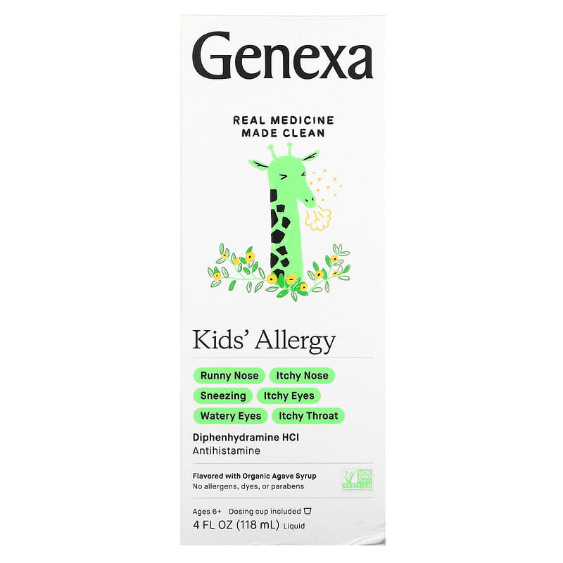 Genexa LLC Kid's Allergy Ages 6+ Organic Agave Syrup 4 fl oz (118 ml) 850015736001